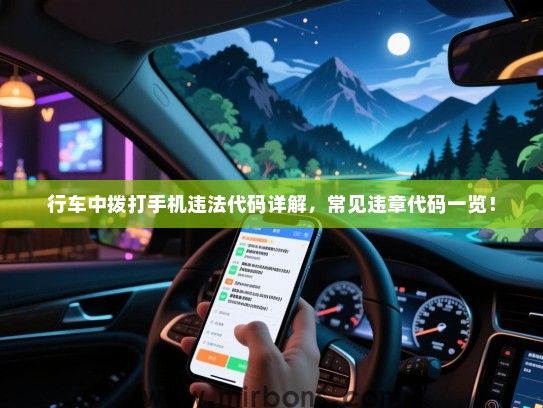 行车中拨打手机违法代码详解，常见违章代码一览！